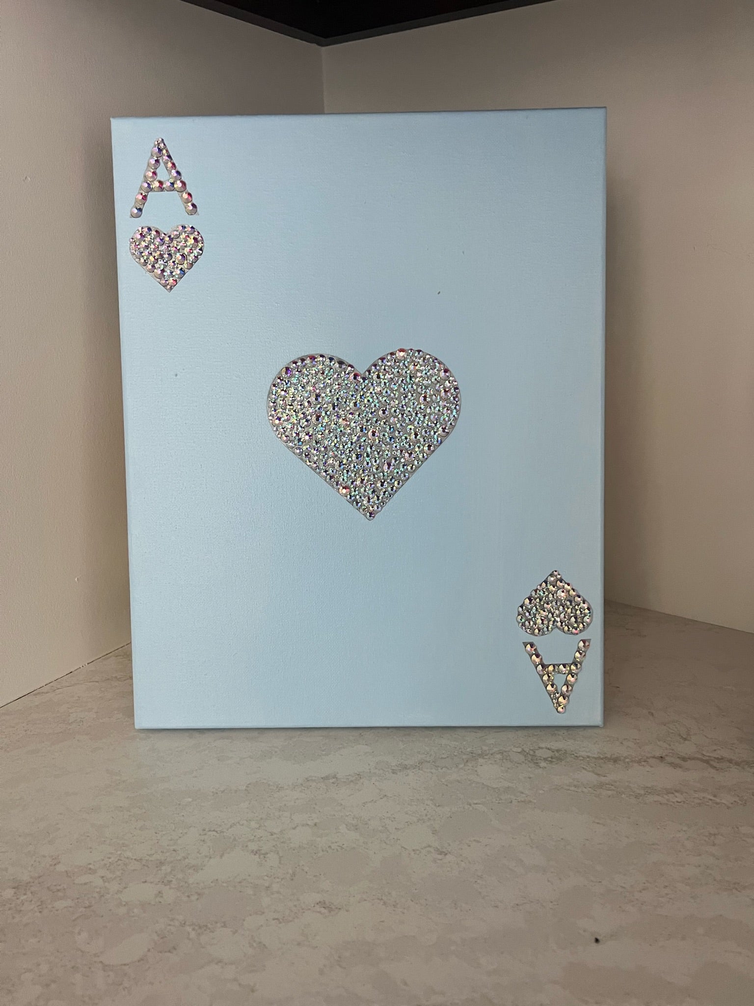 Bedazzled painting kit of Ace of Hearts 